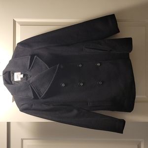 Black double breasted pea coat
